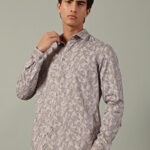 SHANCLO Men's Digital Printed light blue Full Sleeves Regular Fit Premium Shirt | 100% Cotton Fabric