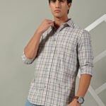 SHANCLO Men's Luxury Giza cotton Casual & Formal Shirt Blue & Lite Orange| Premium Collection